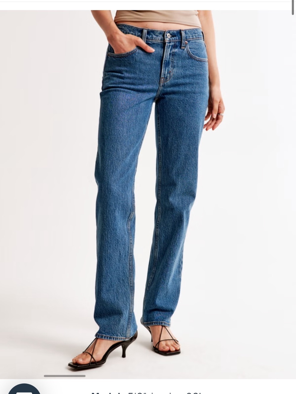 Abercrombie & Fitch Blue Straight Leg Mid Rise Jeans